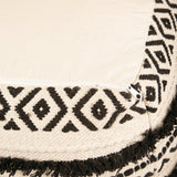 REDEARTH Tufted Cube Pouf Ottoman with Filler Geometric Craft Black With Filler