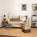 REDEARTH Tufted Boho Throw Pillow Covers Char Delineate Black