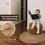 REDEARTH Braided Jute Area Rug 4' (Round)