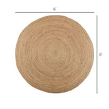 · REDEARTH · Round Area Rug - 6 Feet Braided Natural Jute Rug- Artisan Made Reversible Boho Jute Rugs for Bedroom - Kitchen - Living Room - Farmhouse - Home Decor - Handmade Rustic Vintage Décor
