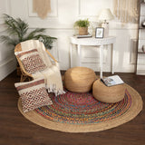 REDEARTH Cylindrical Pouf Ottoman -Braided Pouffe Accent Chair Round Seat Footrest for Living Room, Bedroom, Nursery, kidsroom, Patio, Gym; 100% Jute (18"X18"X10"; Natural)