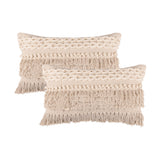 REDEARTH Tufted Boho Throw Pillow Covers Contructed Frill