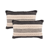 REDEARTH Tufted Boho Throw Pillow Covers Precis Descant Gray