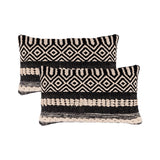 REDEARTH Tufted Boho Throw Pillow Covers Char Delineate Black