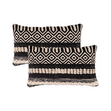 REDEARTH Boho Textured Throw Pillow Cushion Covers - Lumbar Woven Tufted Decorative Farmhouse Cases Set for Couch, Sofa, Chair, Dining, Outdoor - 100% Cotton (12