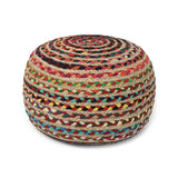 REDEARTH Jute Braided Pouf Ottoman Circular Multi - Two Pack