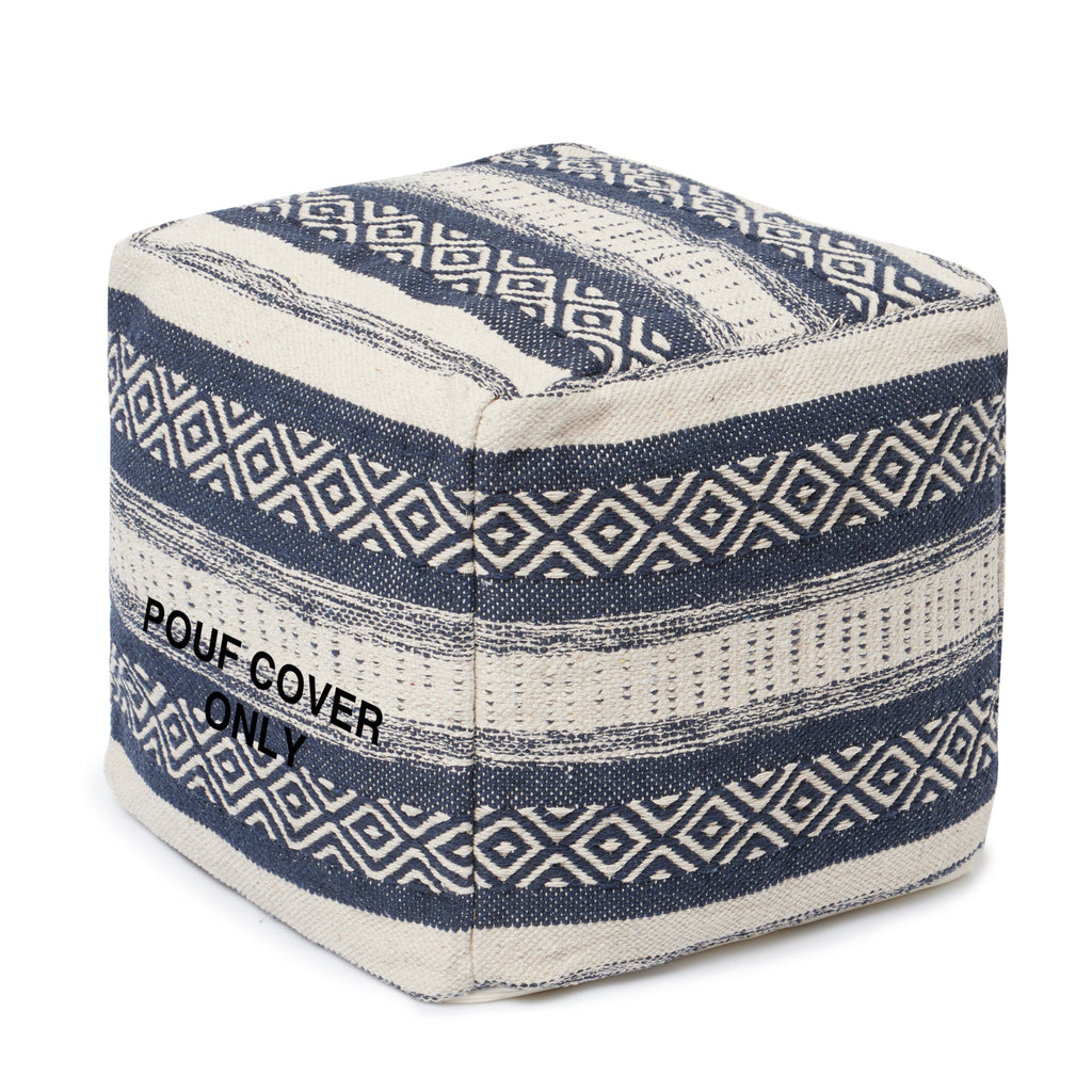 Unstuffed Pouf Ottoman Cover REDEARTH Textured Storage Cube Bean Bag Poof Pouffe Accent Chair Seat Footrest for Living Room Bedroom Patio Gym