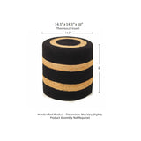 REDEARTH · Cylindrical Pouf Foot Stool Ottoman - Jute Braided Pouffe Poof Accent Sitting Footrest for The Living Room, Bedroom, Nursery, Patio, Lounge & Other Rooms (14.5”x14.5”x16”; Black Natural)