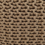 Hand Knitted Cable Pouf Ottoman