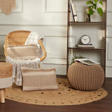 Hand Knitted Cable Pouf Ottoman