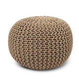 Hand Knitted Cable Pouf Ottoman