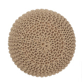Hand Knitted Cable Pouf Ottoman