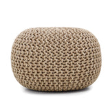 Hand Knitted Cable Pouf Ottoman