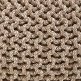 Hand Knitted Cable Pouf Ottoman