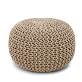 Hand Knitted Cable Pouf Ottoman