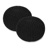 Hand Knitted Cable Pouf Ottoman