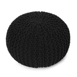 Hand Knitted Cable Pouf Ottoman