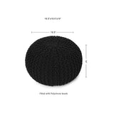 Hand Knitted Cable Pouf Ottoman