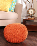 Hand Knitted Cable Pouf Ottoman