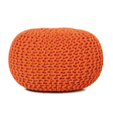 Hand Knitted Cable Pouf Ottoman