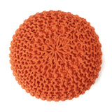 Hand Knitted Cable Pouf Ottoman