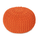 Hand Knitted Cable Pouf Ottoman