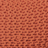 REDEARTH Hand Knitted Cable Pouf Ottoman Circular Burnt Orange