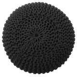 REDEARTH Hand Knitted Cable Pouf Ottoman Circular Dark Gray
