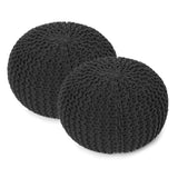 Hand Knitted Cable Pouf Ottoman