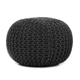 Hand Knitted Cable Pouf Ottoman
