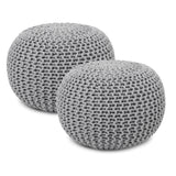 Hand Knitted Cable Pouf Ottoman