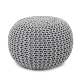 Hand Knitted Cable Pouf Ottoman
