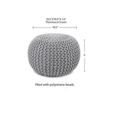 Hand Knitted Cable Pouf Ottoman