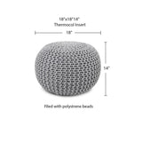 Hand Knitted Cable Pouf Ottoman