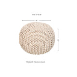 Hand Knitted Cable Pouf Ottoman