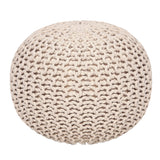 Hand Knitted Cable Pouf Ottoman