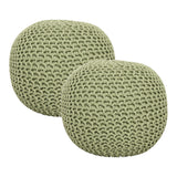 Hand Knitted Cable Pouf Ottoman