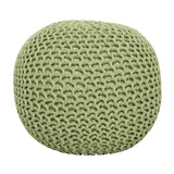 Hand Knitted Cable Pouf Ottoman