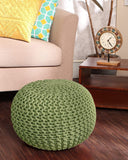 Hand Knitted Cable Pouf Ottoman