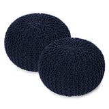 Hand Knitted Cable Pouf Ottoman