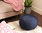 Hand Knitted Cable Pouf Ottoman
