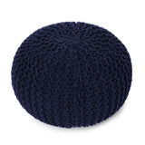 Hand Knitted Cable Pouf Ottoman