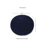 Hand Knitted Cable Pouf Ottoman