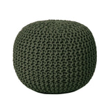 Hand Knitted Cable Pouf Ottoman