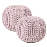 Hand Knitted Cable Pouf Ottoman