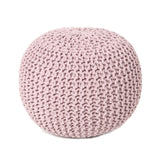 Hand Knitted Cable Pouf Ottoman