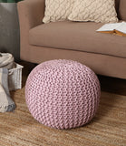 Hand Knitted Cable Pouf Ottoman