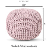 Hand Knitted Cable Pouf Ottoman