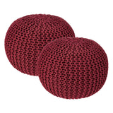 Hand Knitted Cable Pouf Ottoman