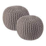 Hand Knitted Cable Pouf Ottoman